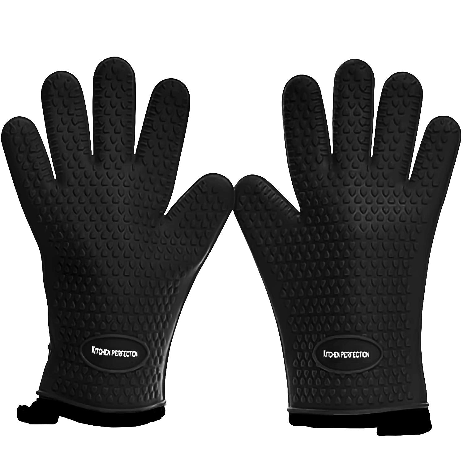 Kitchen Perfection Silicone Smoker BBQ Gloves front view