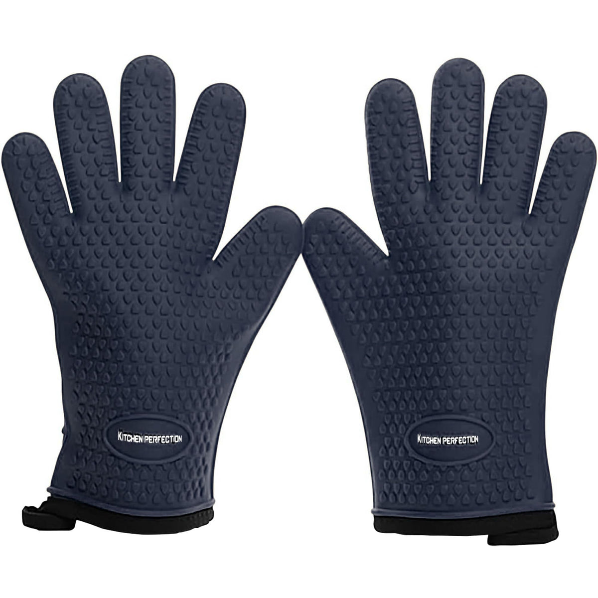 Kitchen Perfection XL Silicone Smoker BBQ Gloves in royal blue