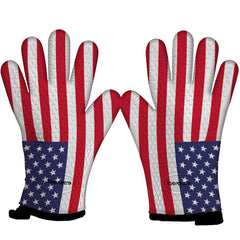 Kitchen Perfection XL Silicone Smoker BBQ Gloves with US Flag design