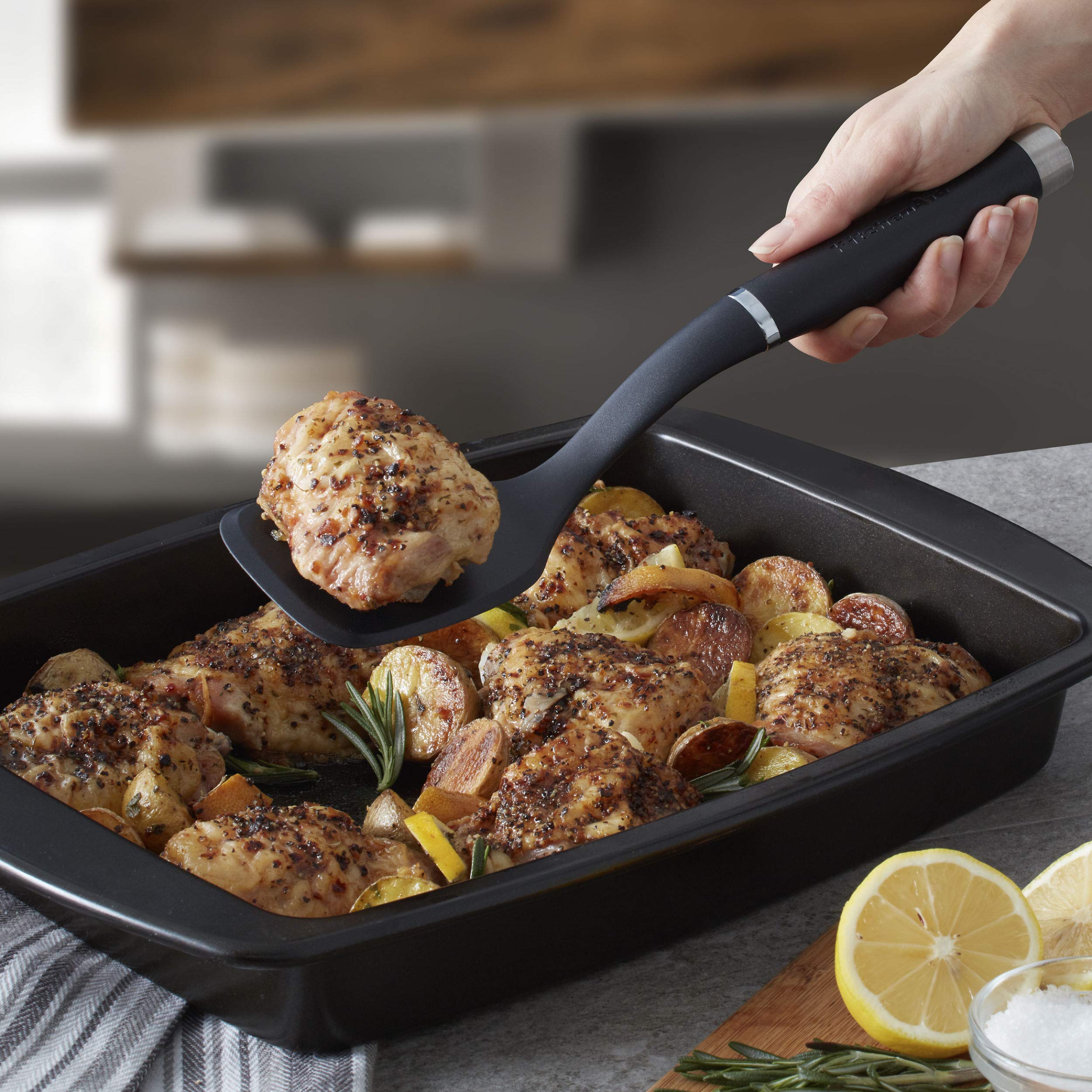 KitchenAid Nylon Short Turner alongside other grilling utensils
