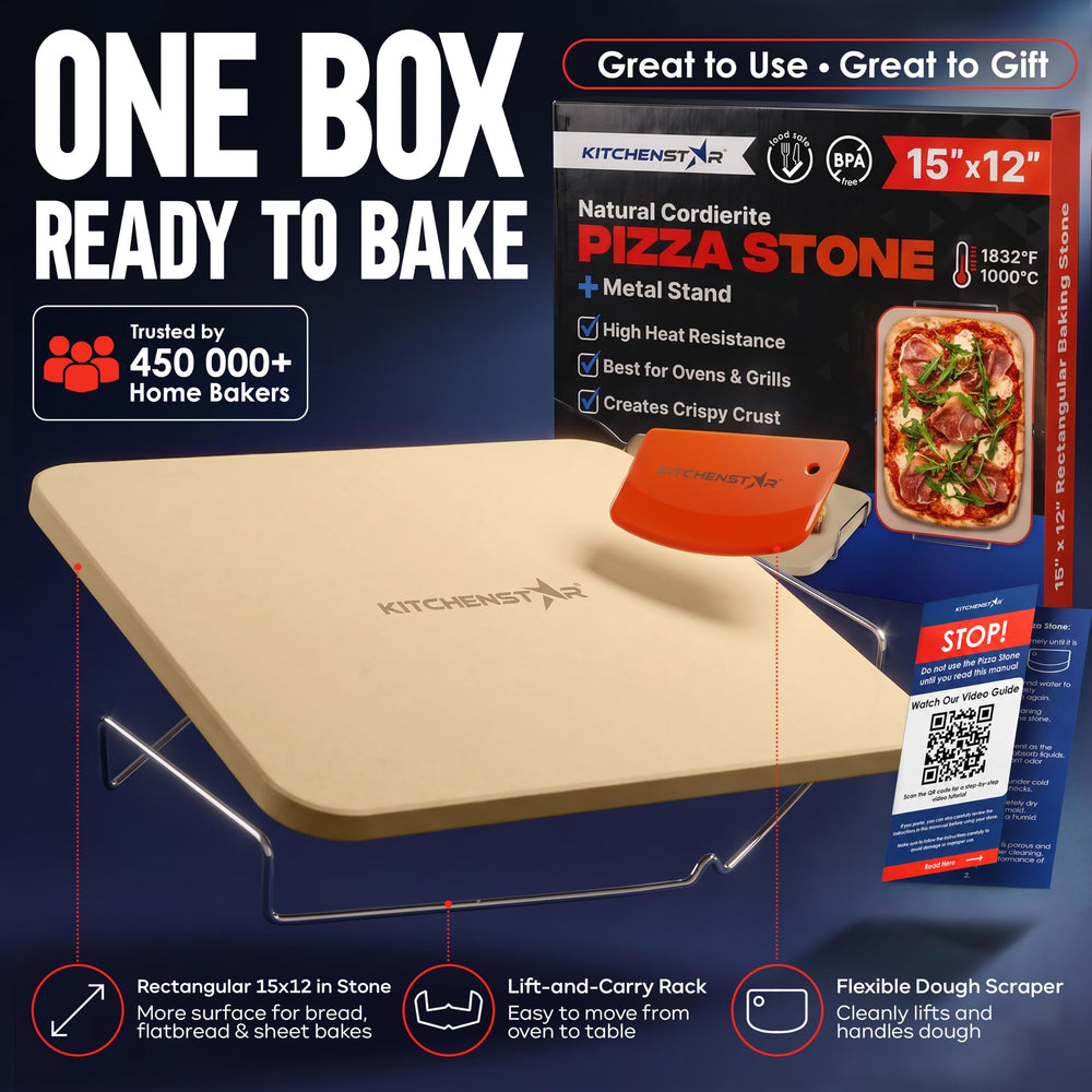 KitchenStar pizza stone and accessories layout