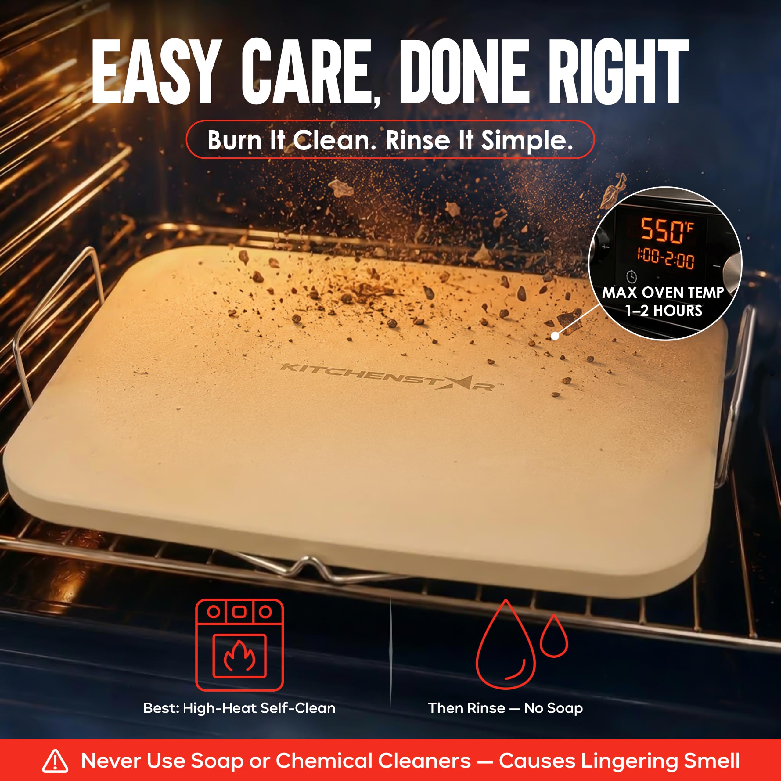 KitchenStar pizza stone packaging details