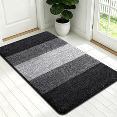 Kitinjoy 54x32 black indoor outdoor doormat front view