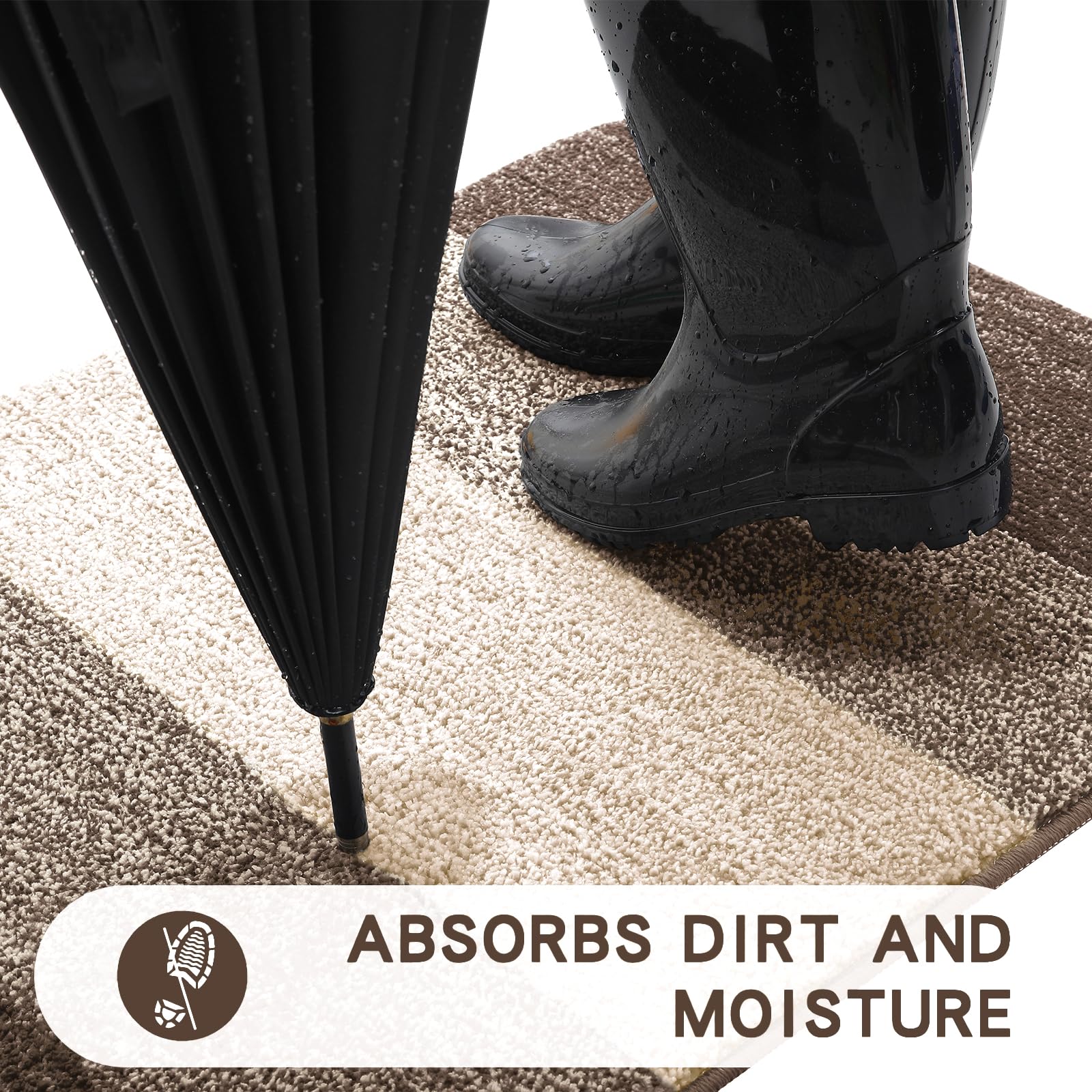 Kitinjoy Door Mat 40x32 showing non-slip backing