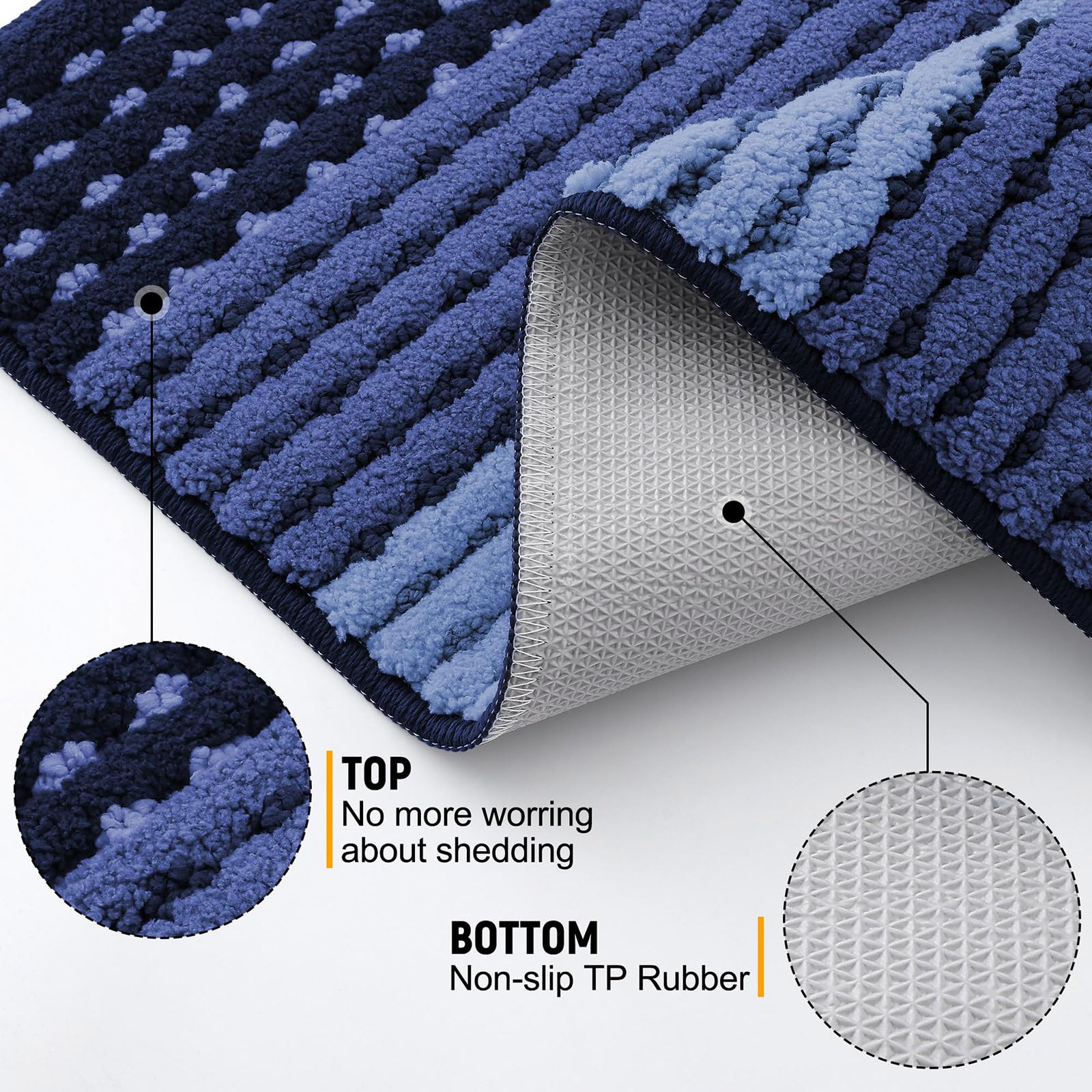 Kitinjoy doormat showing non-slip TP rubber backing