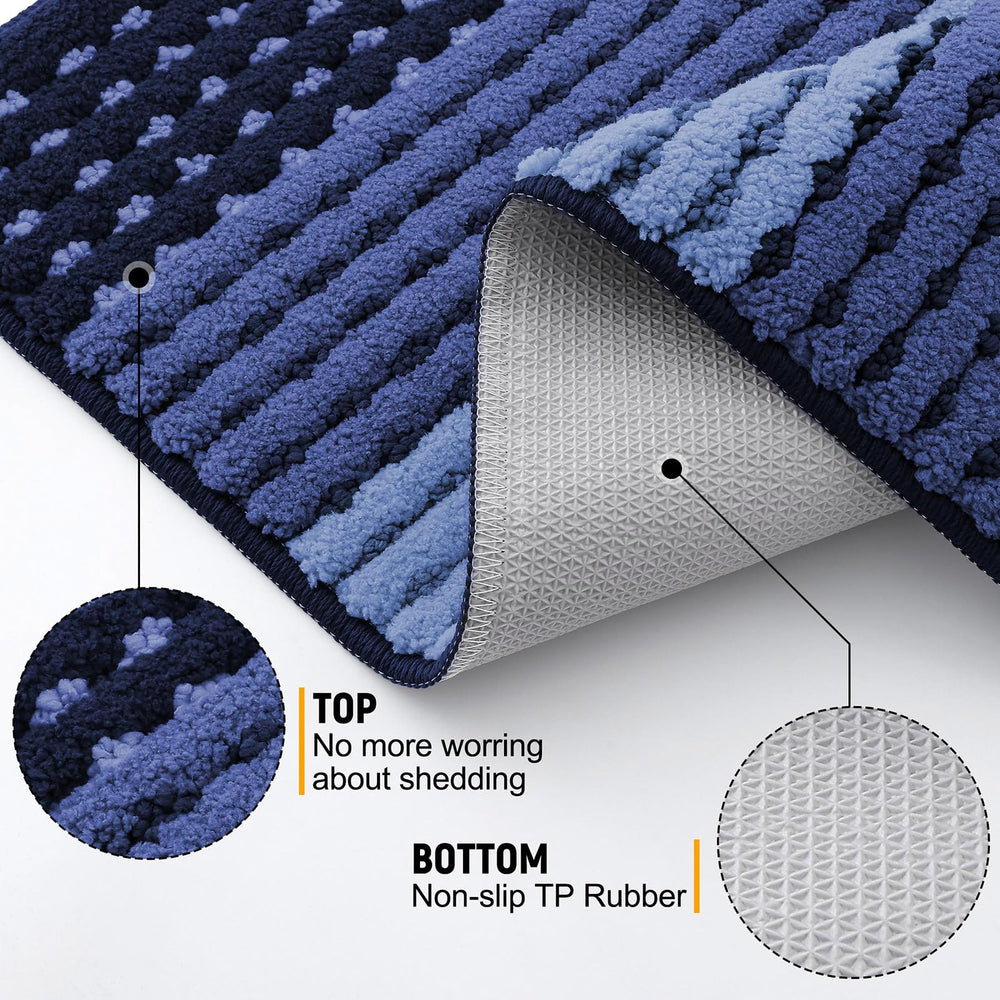 Kitinjoy Indoor Outdoor Door Mat 40x32 navy blue texture close-up
