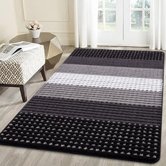 Kitinjoy Indoor Outdoor Door Mat front view, black color