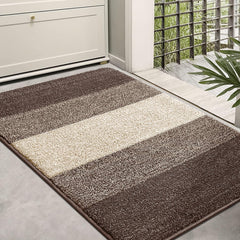 Kitinjoy Indoor Outdoor Door Mat front view, light brown