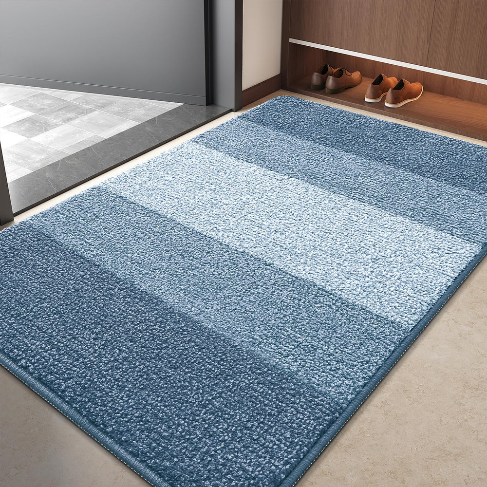 Kitinjoy Indoor Outdoor Door Mat light blue front view