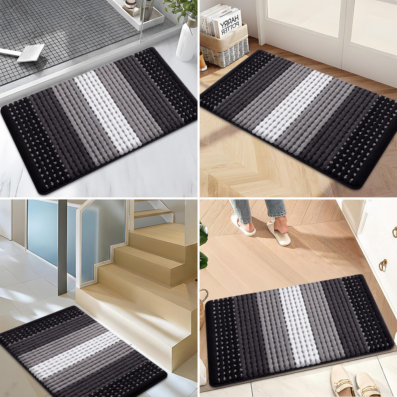 Kitinjoy Indoor Outdoor Door Mat rolled for storage