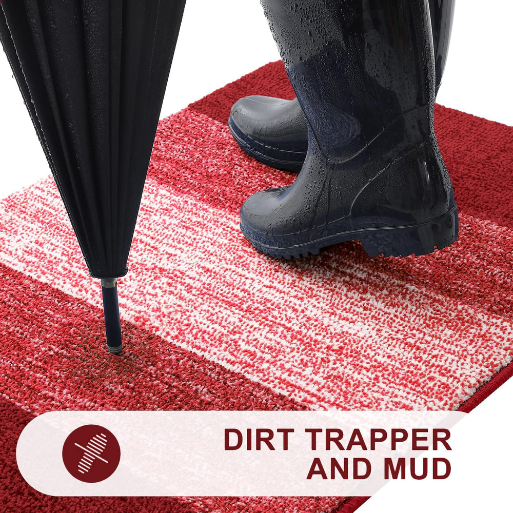 Kitinjoy Indoor Outdoor Door Mat showing non-slip TP rubber backing