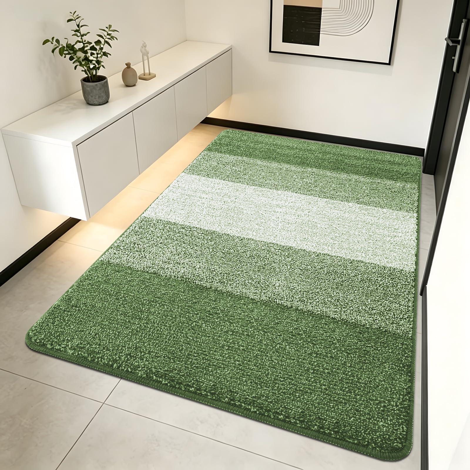 Kitinjoy Indoor Outdoor Doormat front view green