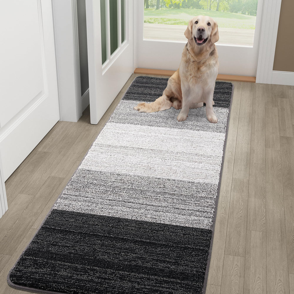 Kitinjoy Indoor Outdoor Doormat Grey 59x20 front view