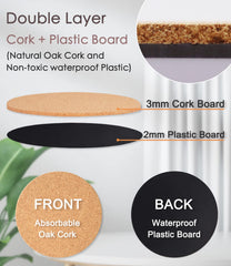 KITLAB Cork Plant Coasters, 8 Inch, in use under plant