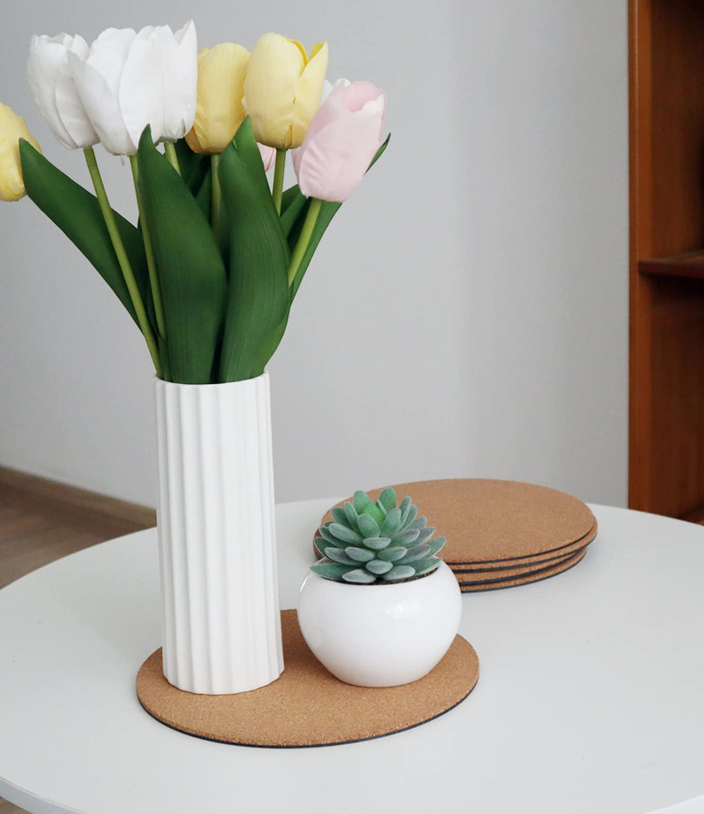 KITLAB Cork Plant Coasters, 8 Inch, stacked