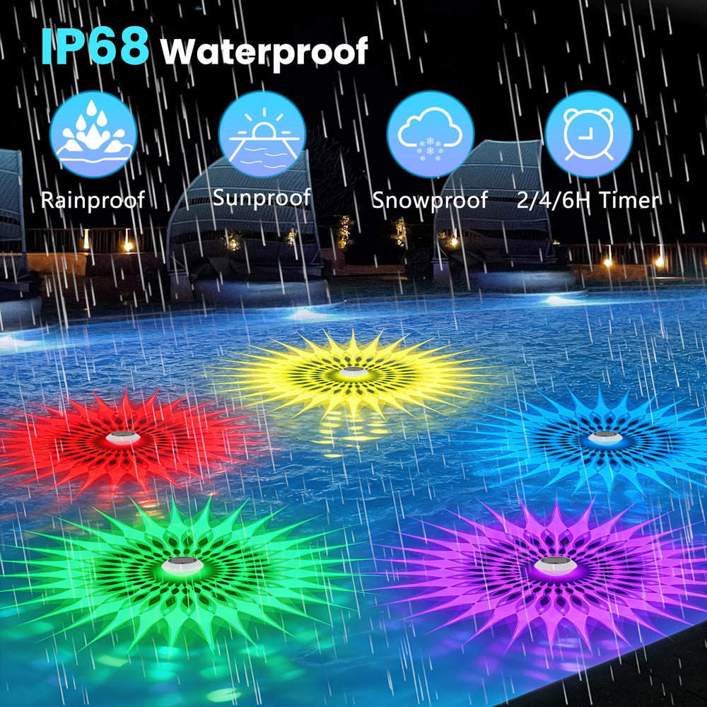Kitloo Solar Pool Chlorine Floater in an above-ground pool
