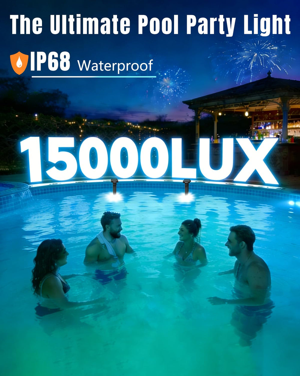 Kitloo Solar Pool Light mounted in a pool