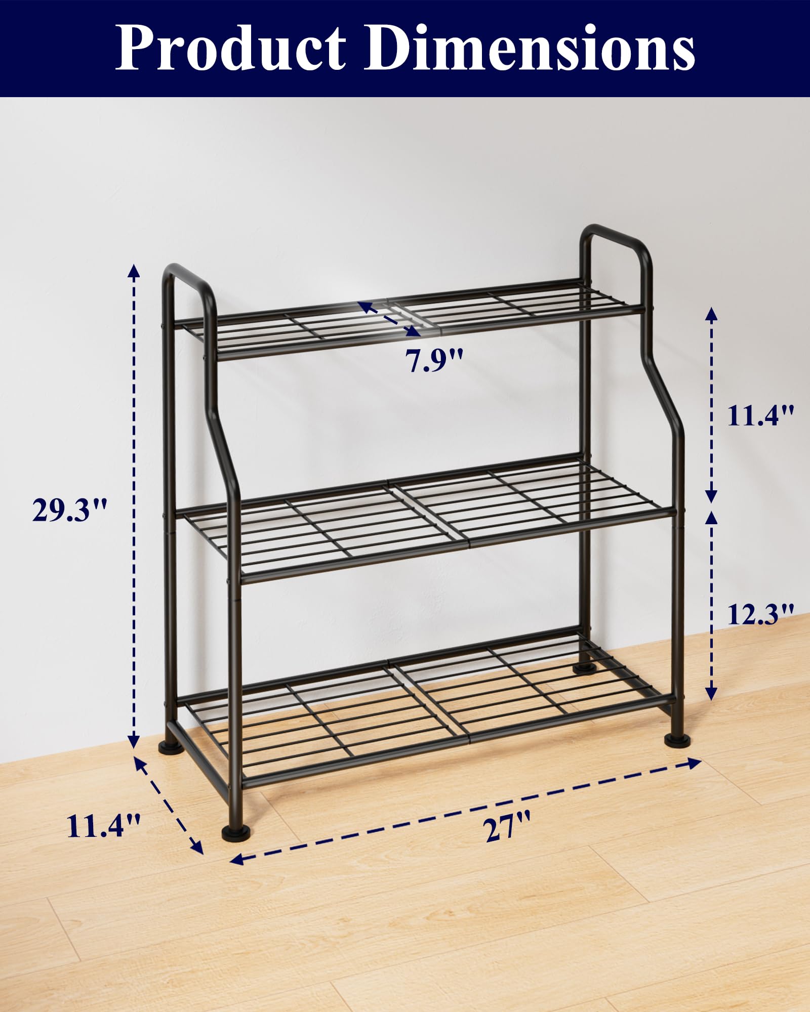 Kitsure 3-Tier Plant Stand close-up of metal structure