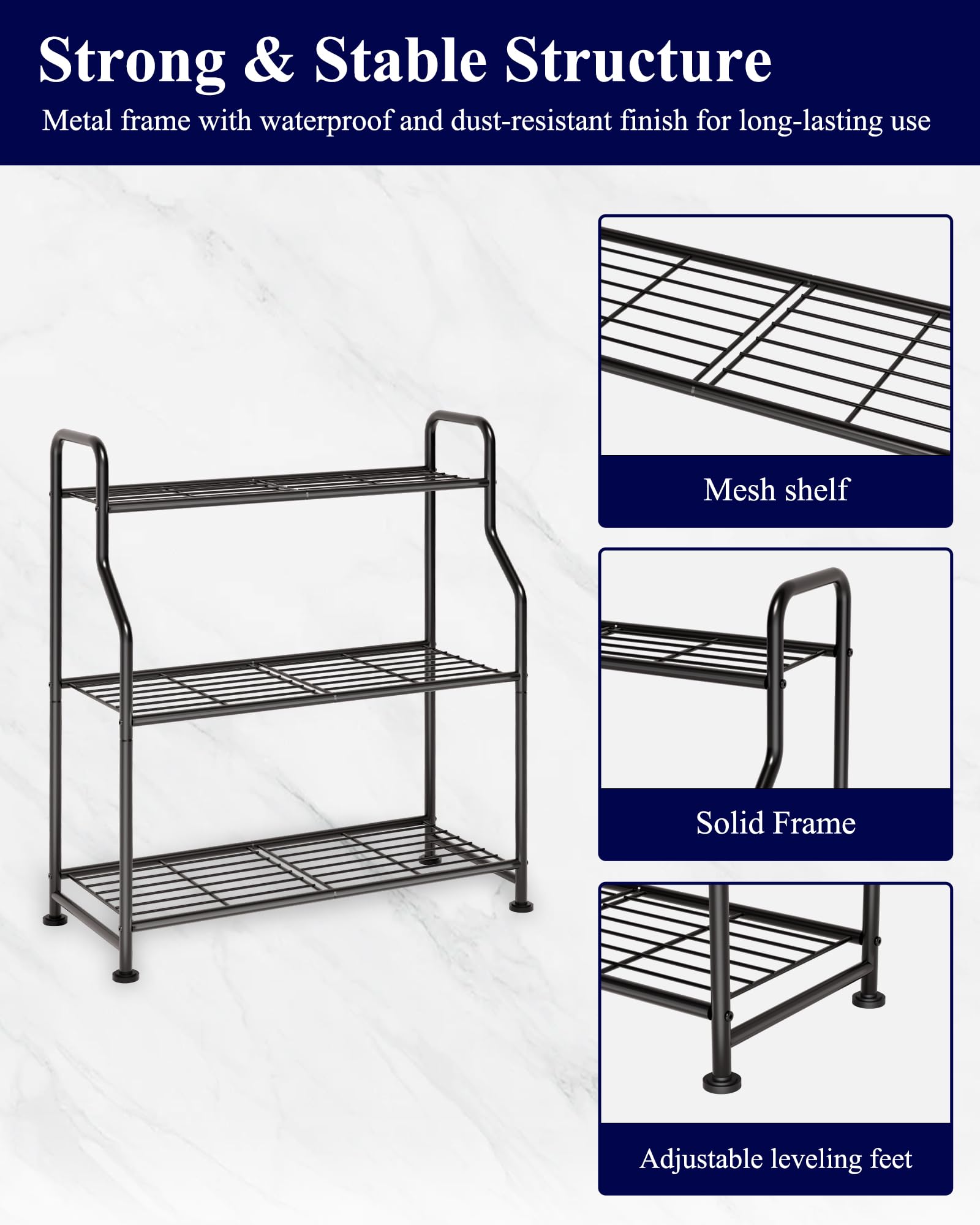 Kitsure Metal Plant Stand side view in black
