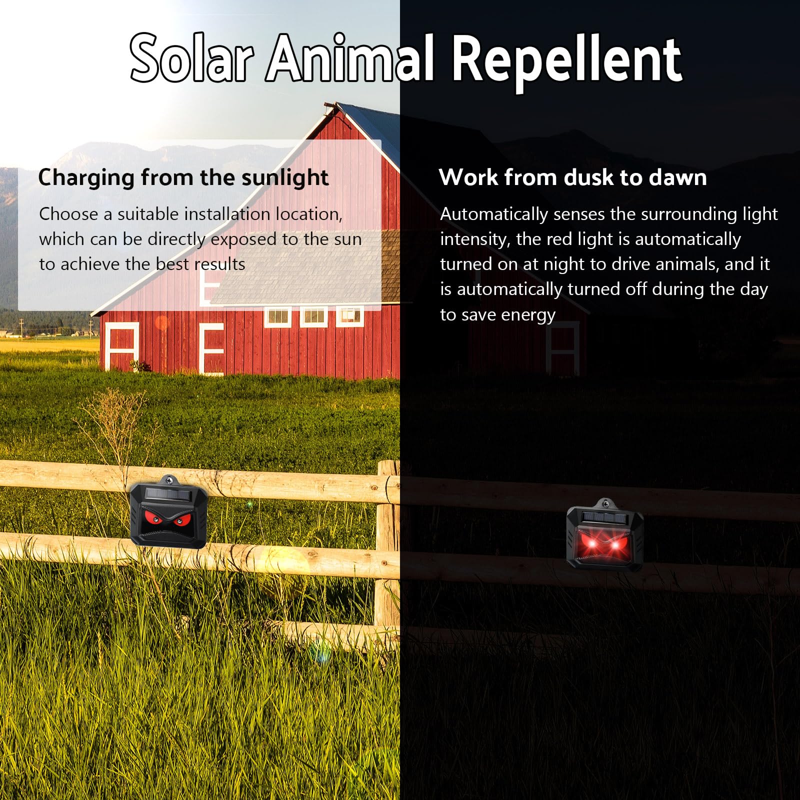 Kittmip animal repeller mounted on a fence