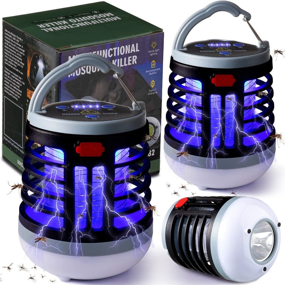 Kittmip Bug Zapper Lantern front view, black color