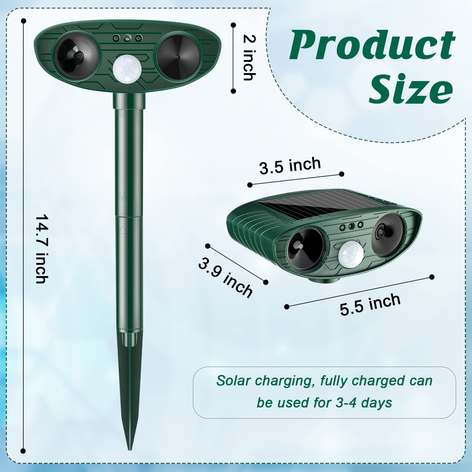 Kittmip Ultrasonic Animal Repellent installed in garden