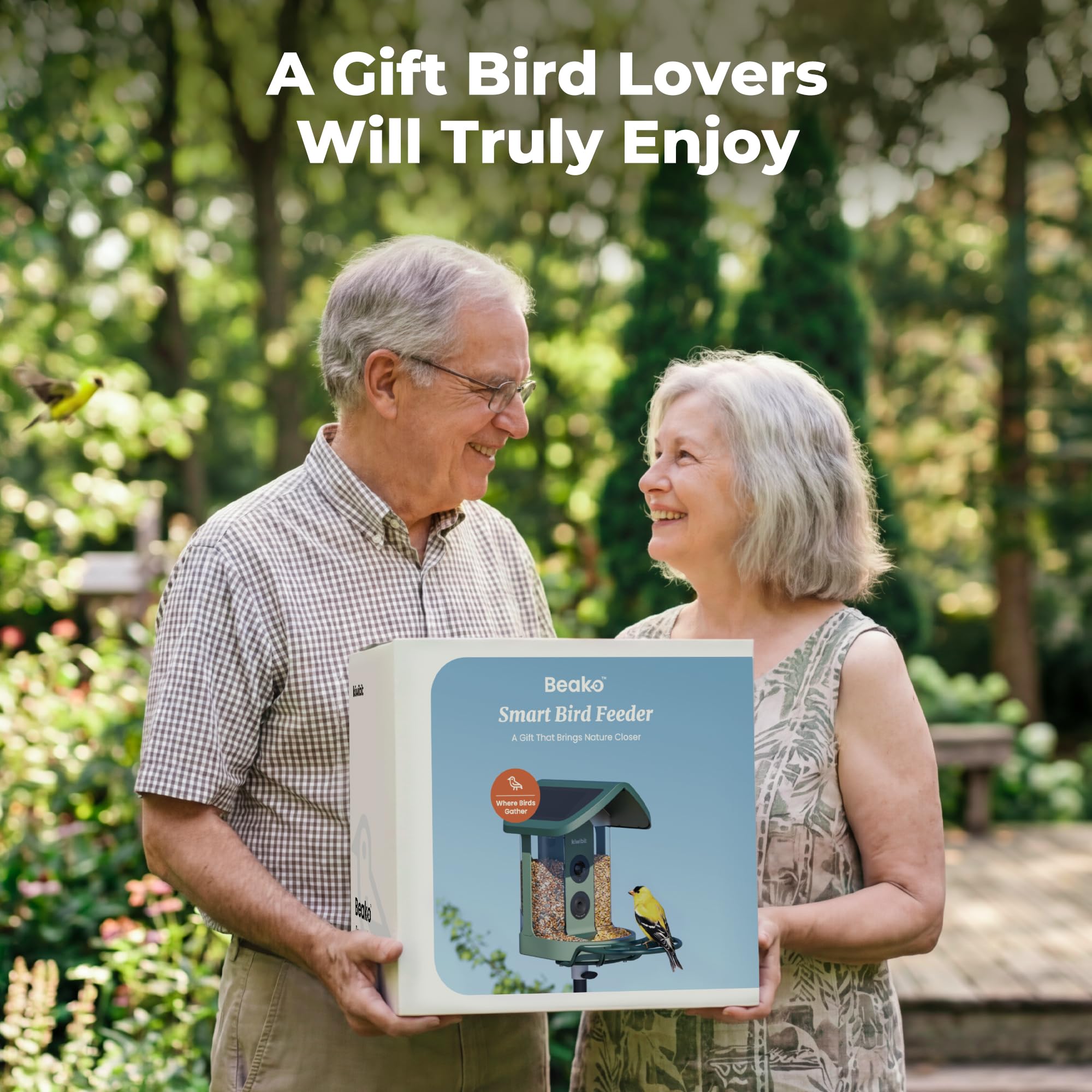 Kiwibit Bird Feeder with AI bird recognition display