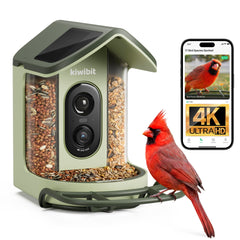 Kiwibit Solar Powered Smart Bird Feeder with 4K Camera front view