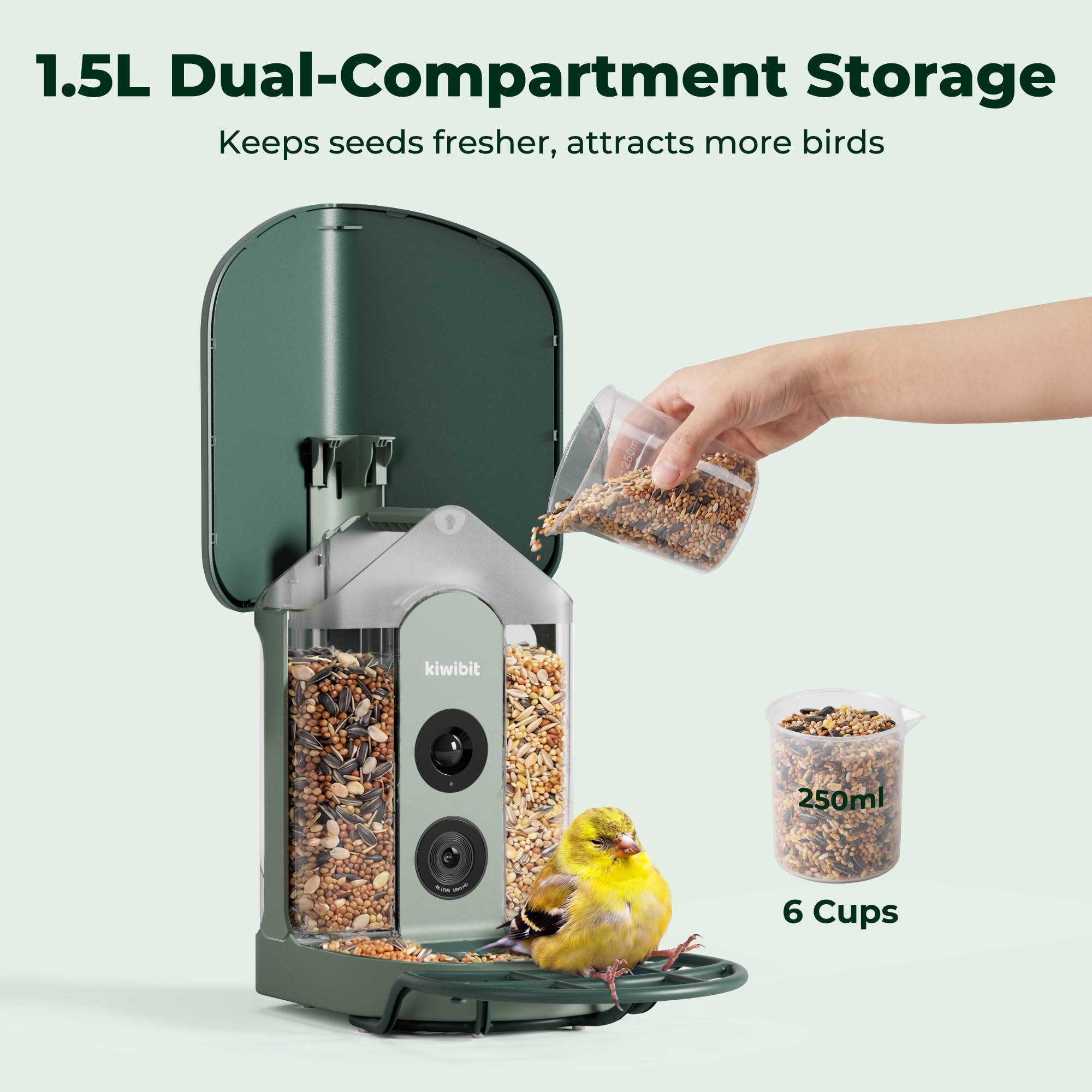 Kiwibit Solar Smart Bird Feeder packaging and contents