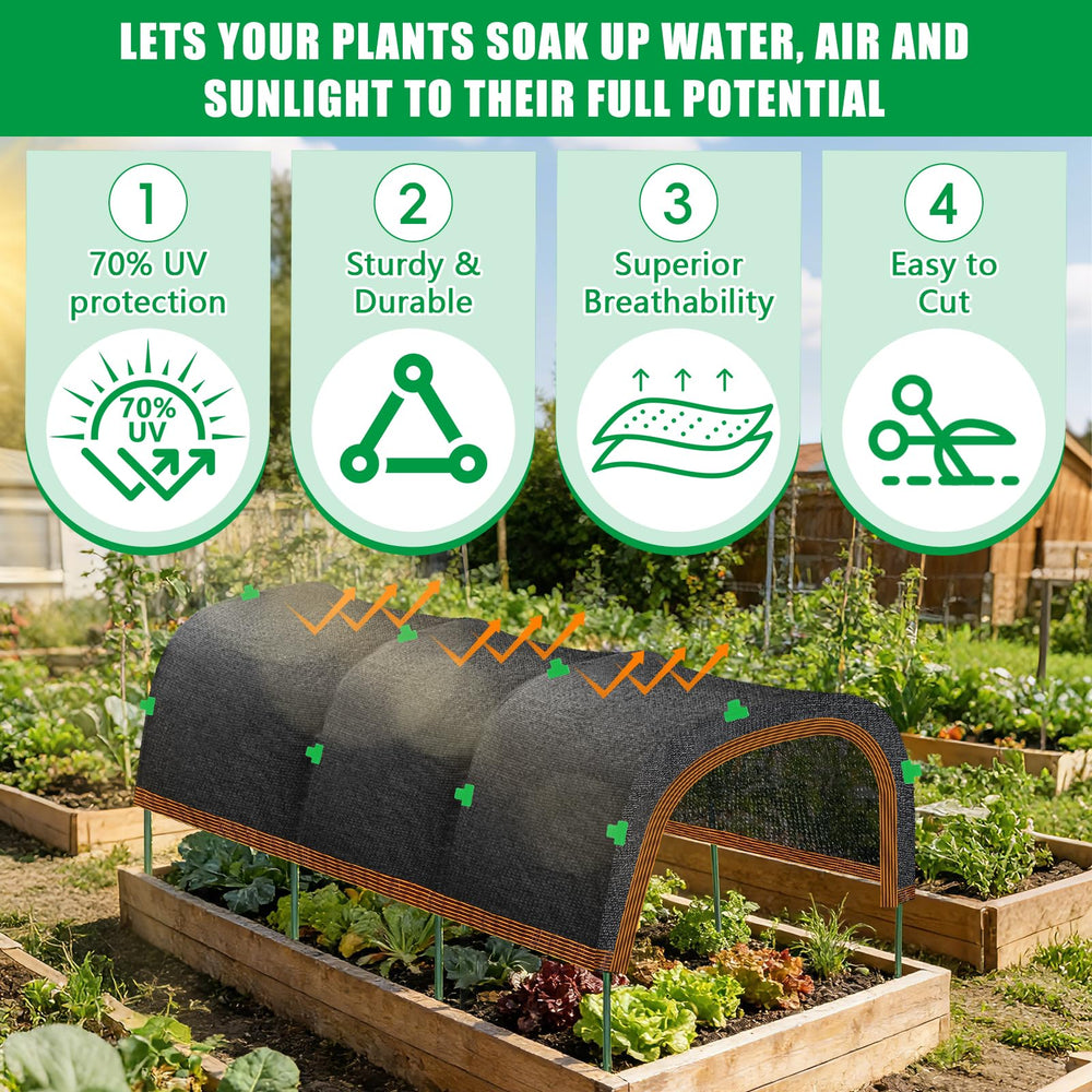 KJX Garden Shade Kit in a vegetable garden