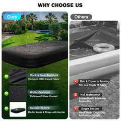 KJX Inflatable Pool Cover secured on a pool