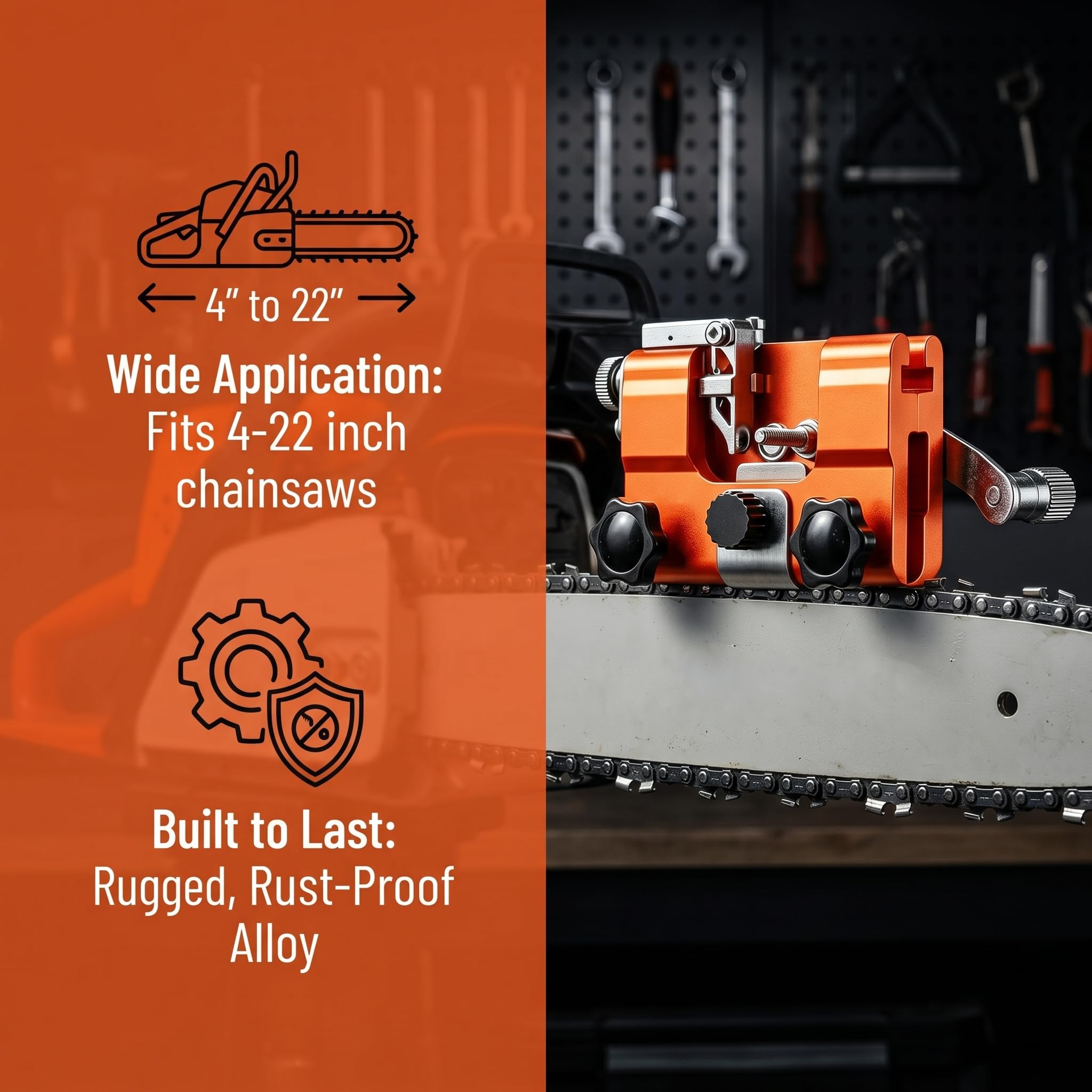 Klampero Pro Chainsaw Sharpener portable design for easy carrying