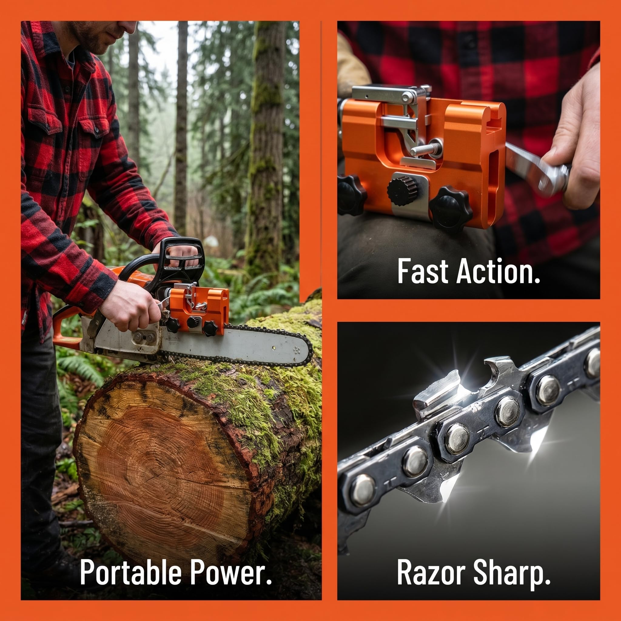 Klampero Pro Chainsaw Sharpener with user manual and wrench