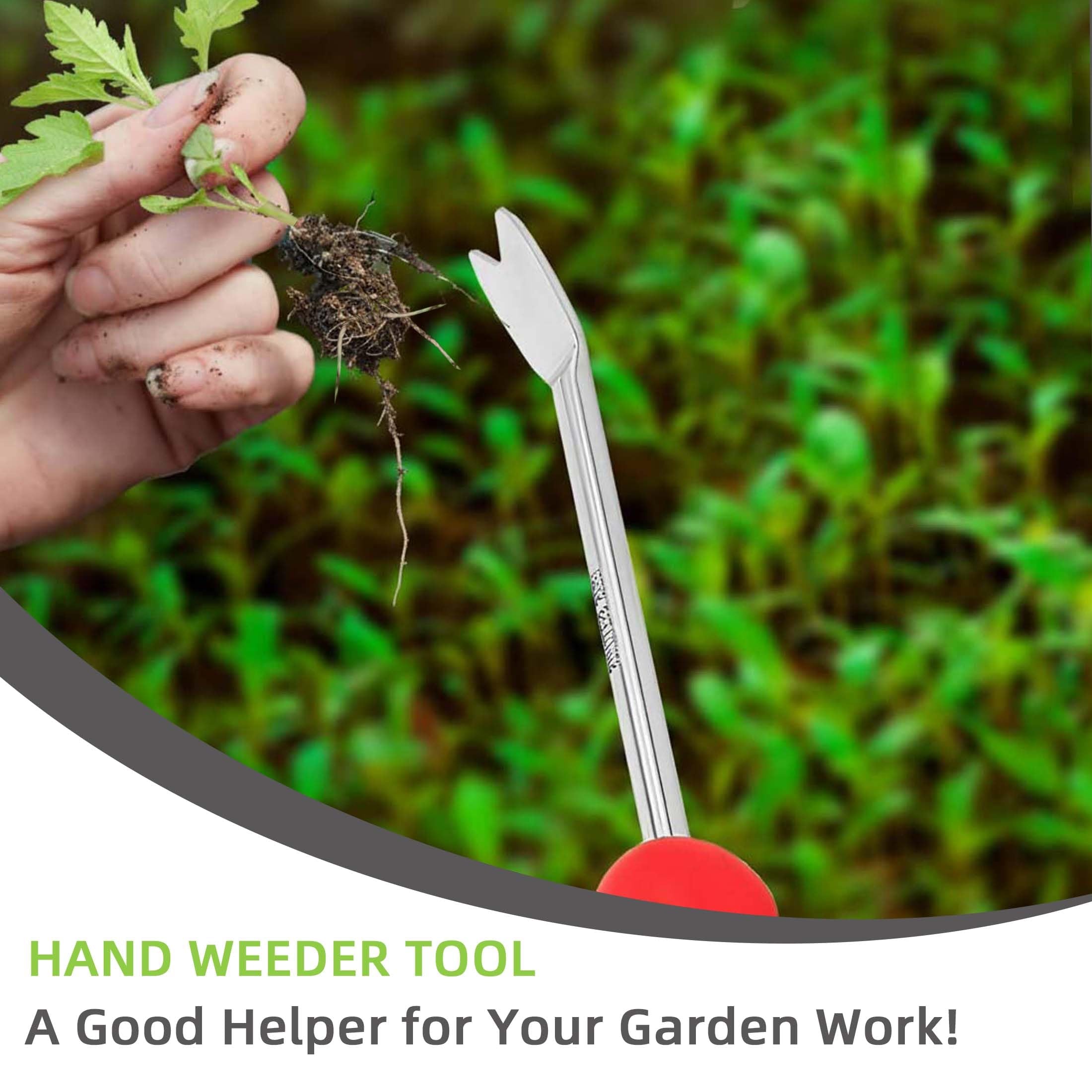 KLDOLLAR Weed Puller Tool held in hand demonstrating ergonomic grip