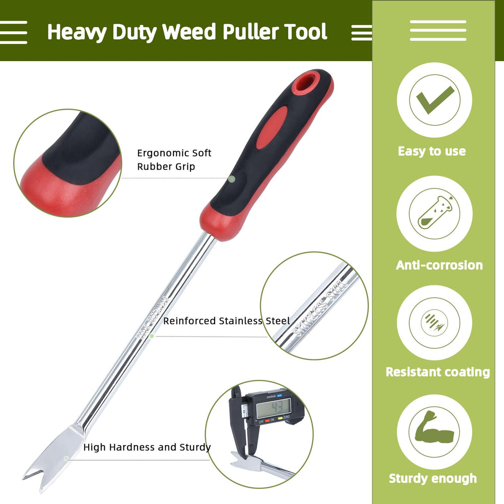 KLDOLLAR Weed Puller Tool on garden soil with weeds