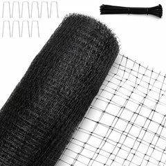KLEWEE Bird Netting 7.5x25 FT black mesh front view