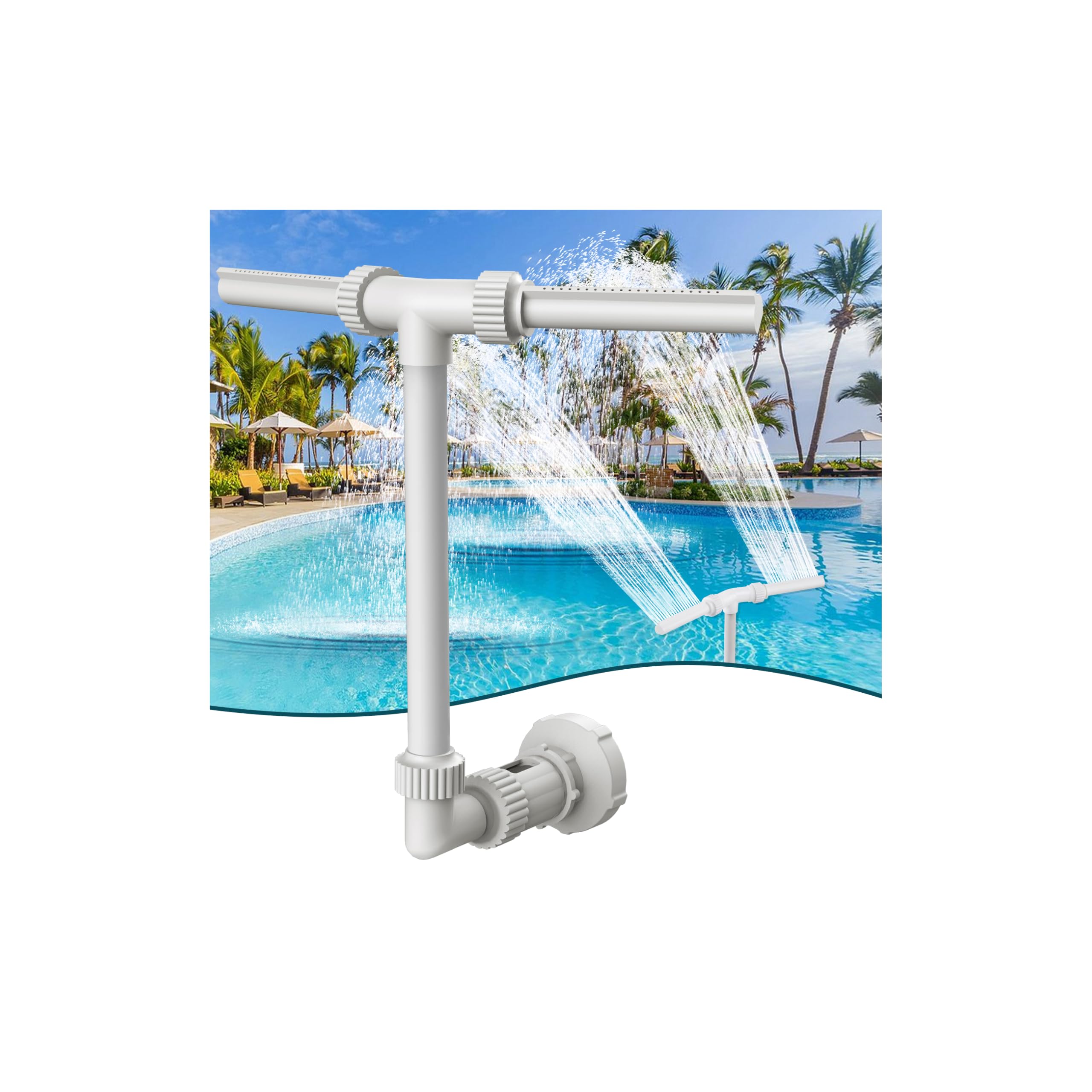 klleyna Dual Spray Water Fountain front view with adjustable nozzles