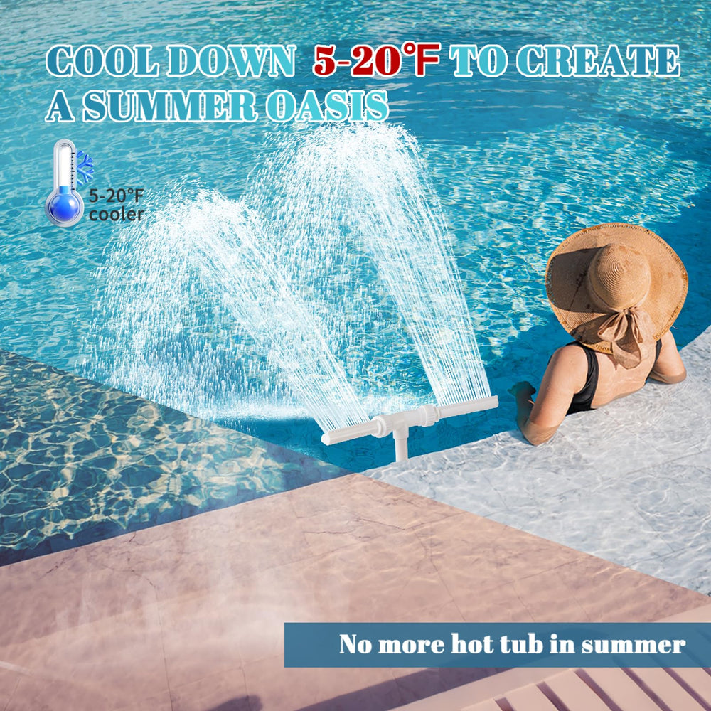 klleyna Dual Spray Water Fountain in a pool with water spraying