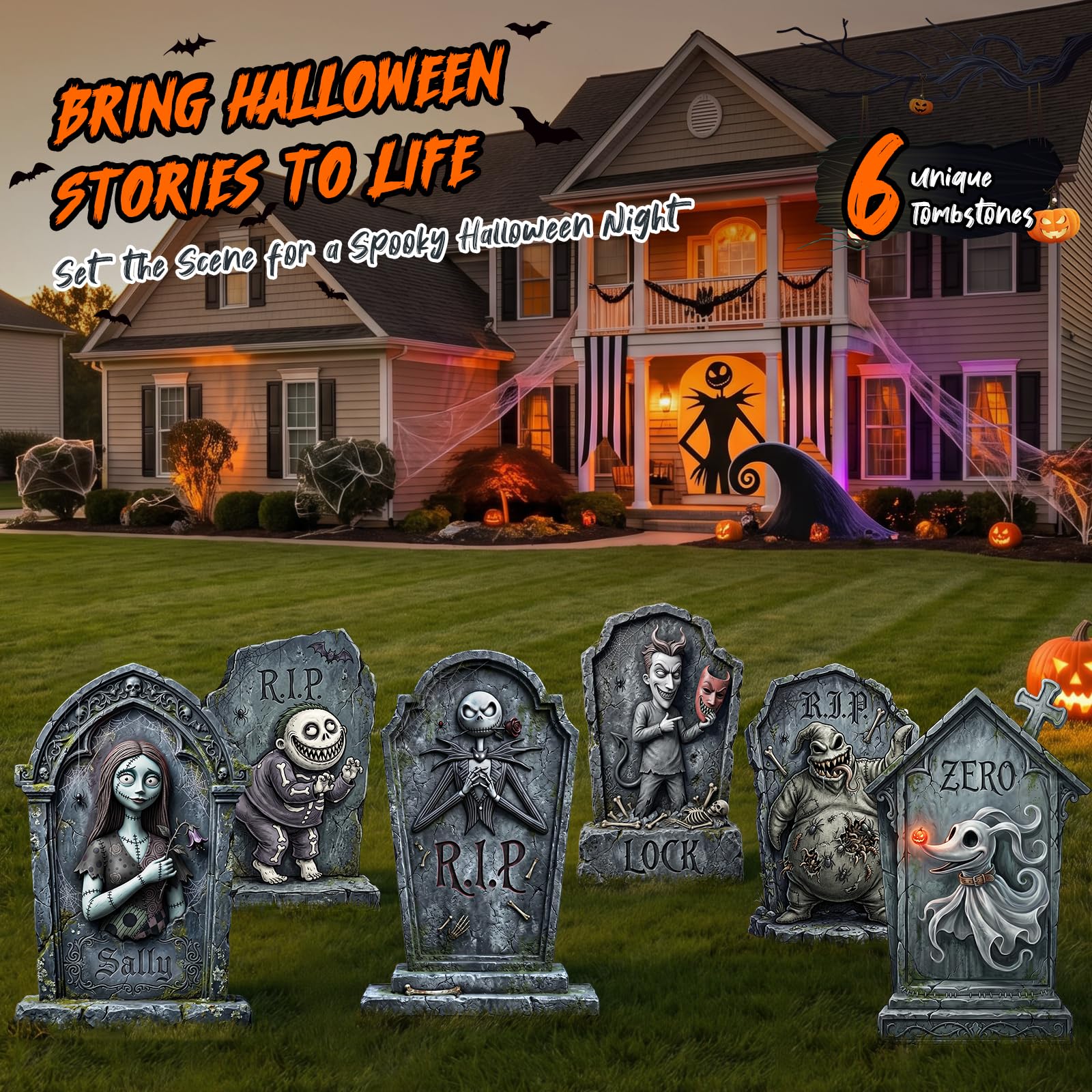 KLYRO Halloween tombstone with RIP details and stakes