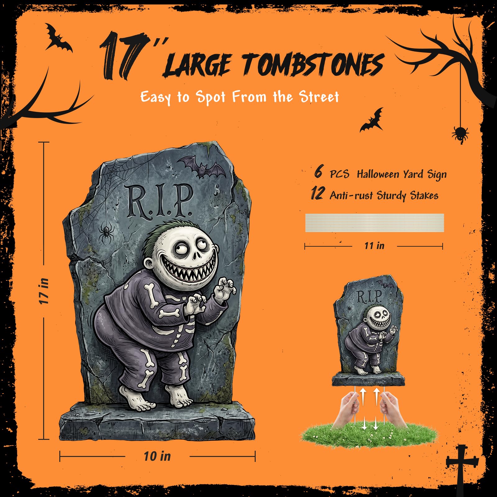 KLYRO Halloween tombstone with spooky character design