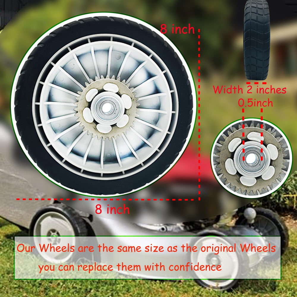 KMHGD lawn mower wheels installed on mower
