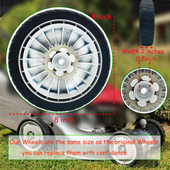KMHGD lawn mower wheels installed on mower