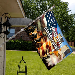 KNAPAL 911 Never Forget Flag hanging on a pole
