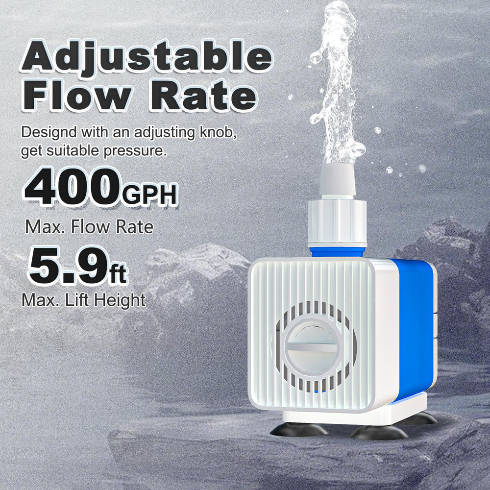 Knifel 400GPH Water Fountain Pump top view with nozzles