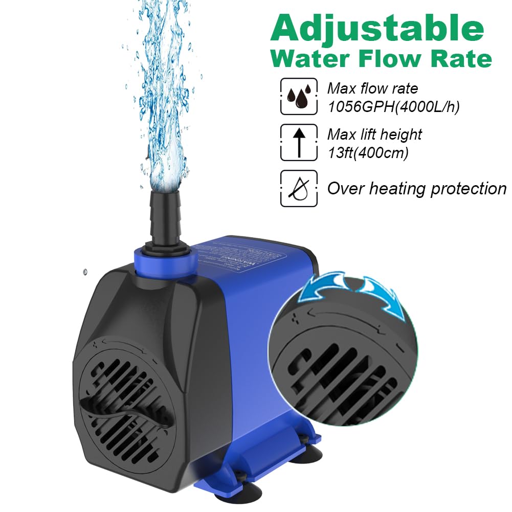 Knifel Submersible Water Pump 1056GPH with nozzles