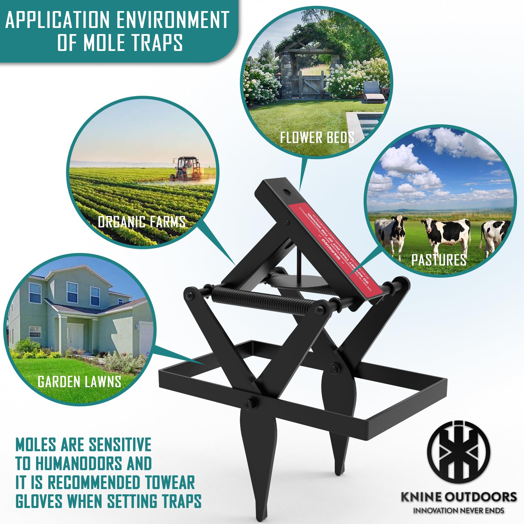 KNINE OUTDOORS Mole Trap packaging details