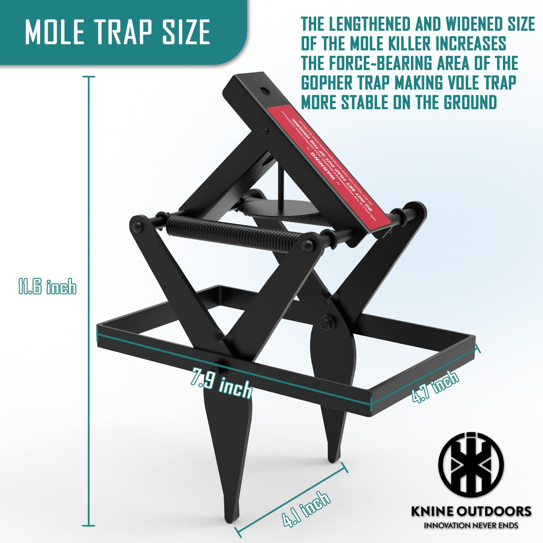 KNINE OUTDOORS Mole Trap step-down setting mechanism