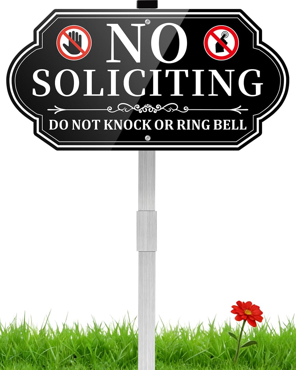 Koalaat No Soliciting Sign 14 x 7 inches with black and white design