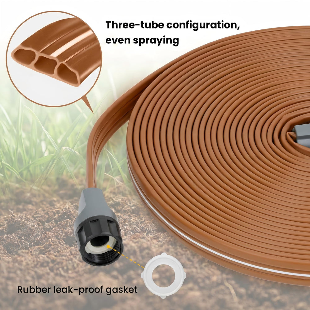 KOBAZ 30FT Sprinkler Soaker Hose in use watering garden beds