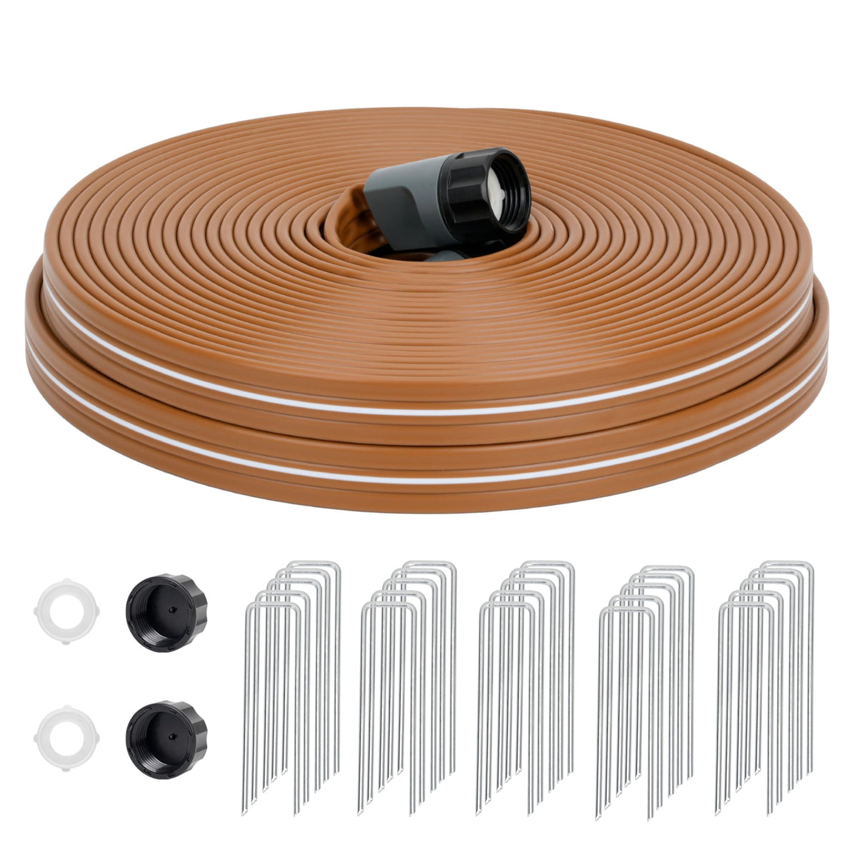 KOBAZ 75FT Sprinkler Hose front view with removable end cap